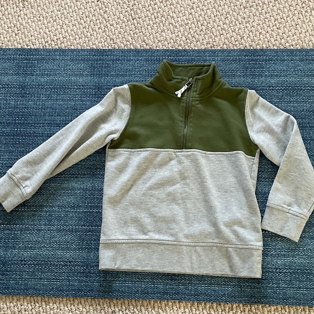 Crewcuts Green and Gray Zip-Up Top